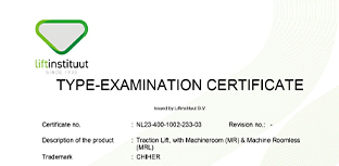 Type certificate NL23-400-1002-233-03